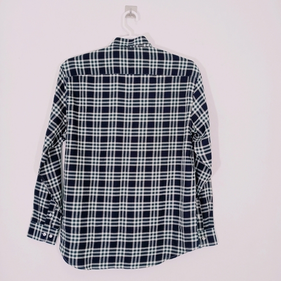 Stitch Note Long Sleeve Button Up-‎ Black And Olive Plaid Shirt - Picture 3 of 7